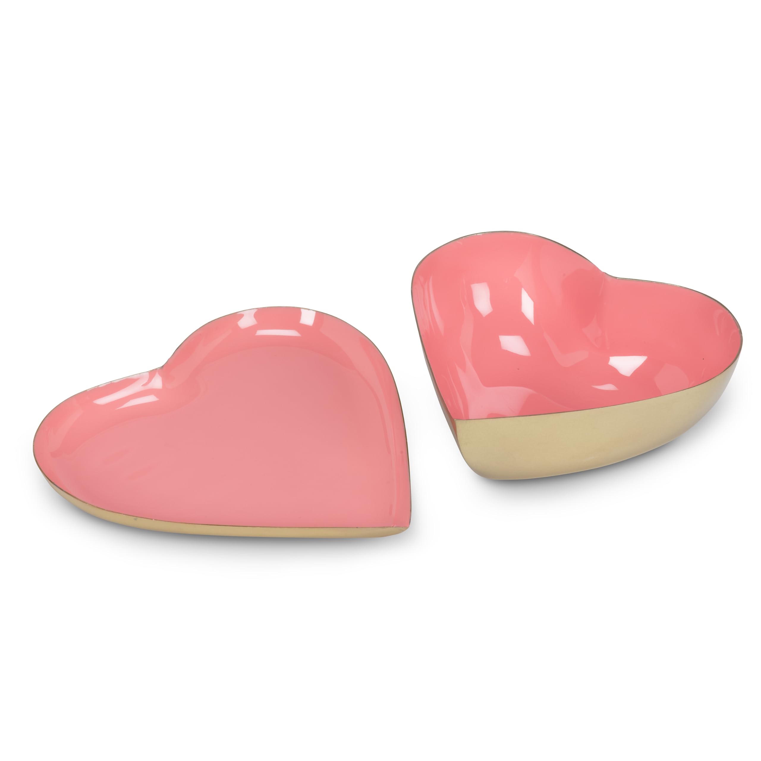Abbott Collection Heart Shaped Enamel Tray - Metal (5" W) - Image 3