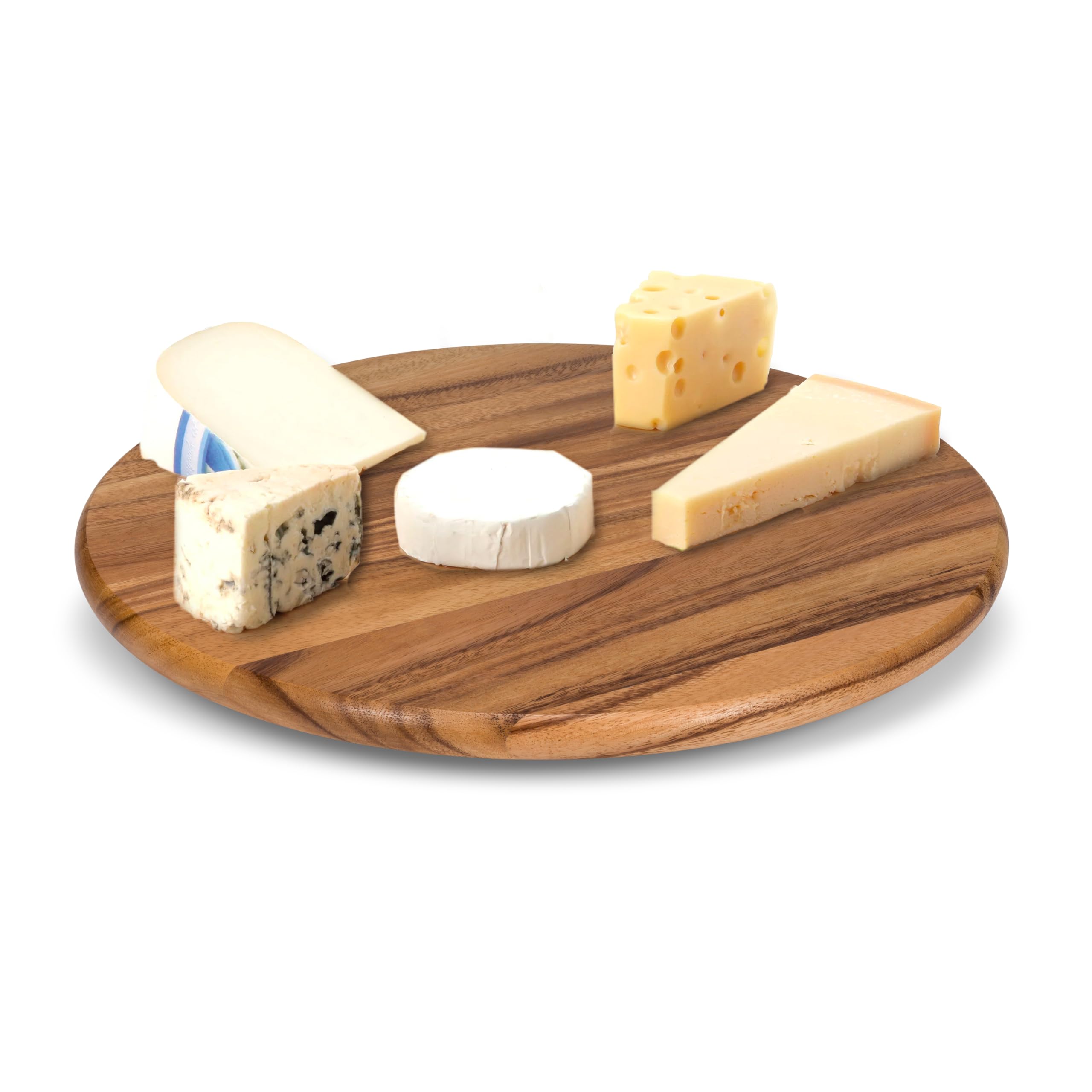 Abbott Collection Large Round Lazy Susan Tray - Acacia Wood, Brown (16" D) - Image 3
