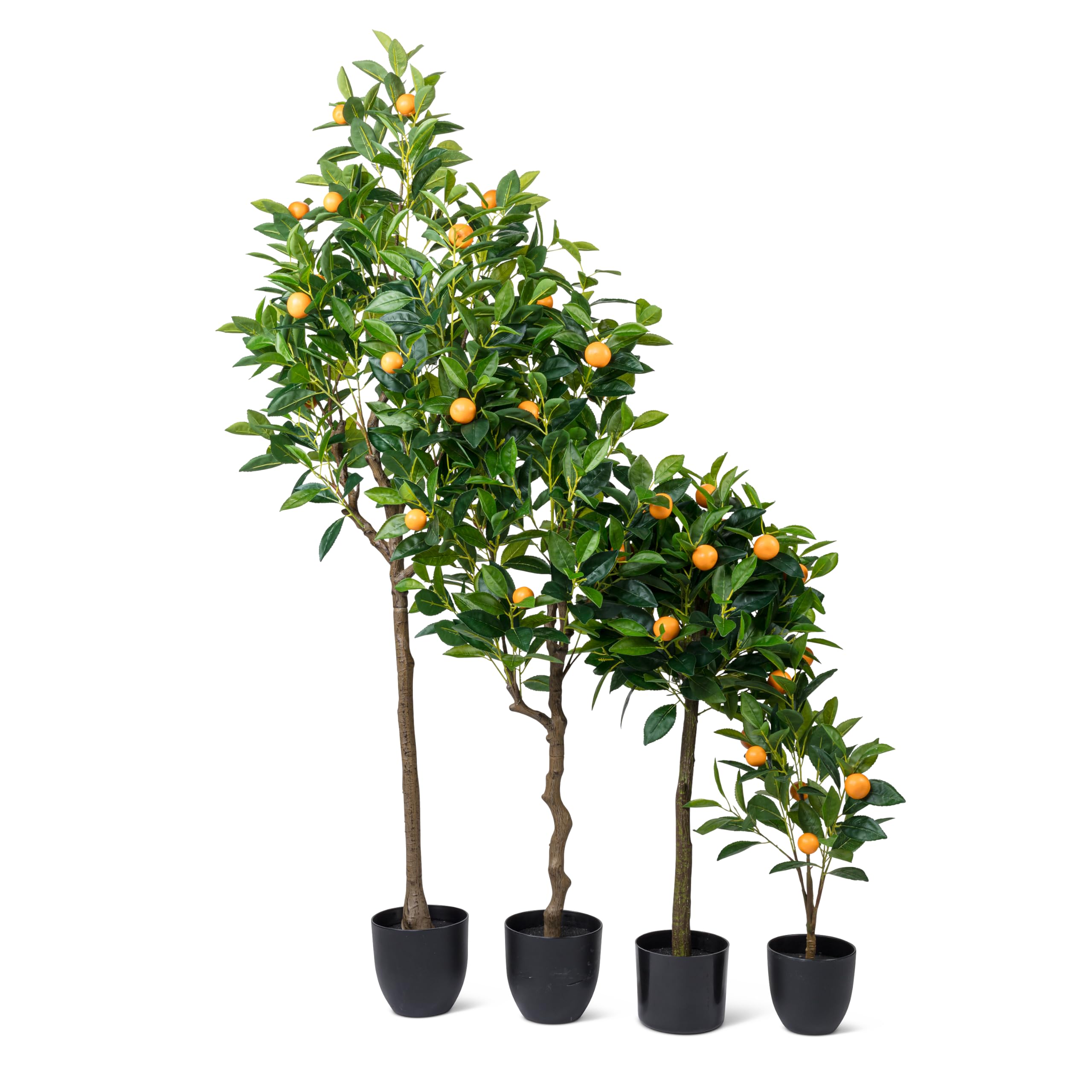 Abbott Collection Medium 3.75ft Artificial Orange Tree Plant - Plastic/Polyester, Green/Orange (47" H) - Image 3